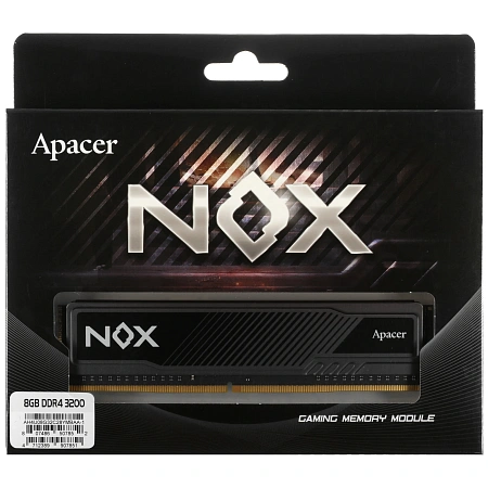 DIMM DDR4 8192Mb PC4-25600 3200MHz Apacer NOX AH4U08G32C28YNBAA-1 CL16, 1.35B DIMM DDR4 8192Mb PC4-25600 3200MHz Apacer NOX AH4U08G32C28YNBAA-1 CL16, 1.35B