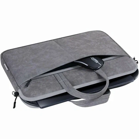 Сумка для ноутбука Defender Solid 15.6" PU кожа, серый, карман