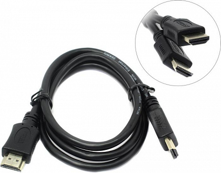 Кабель HDMI C-HM-HM-1M Wize,1м,v.2.0,19M/19M,позол-.разъемы,экран,черный,пакет