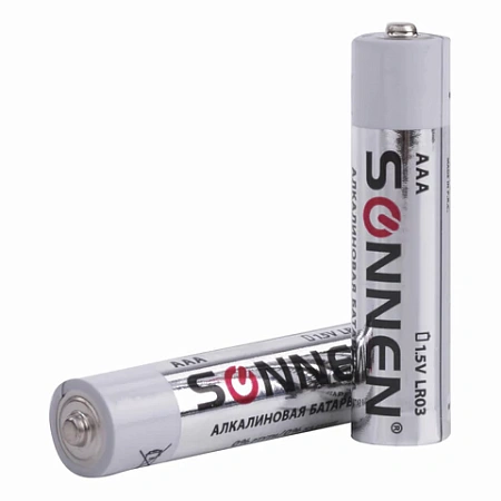 Батарейки SONNEN Alkaline, AAA (LR03, 24А), алкалиновые, мизинчиковые, 451089 Батарейки SONNEN Alkaline, AAA (LR03, 24А), алкалиновые, мизинчиковые, 451089