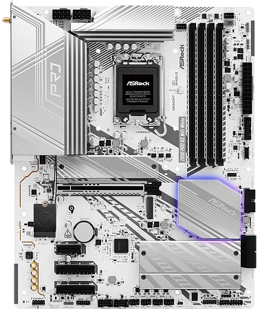 Материнская плата S1851 ATX ASROCK Z890 PRO RS WiFi White (4xDDR5-5600 МГц, 1xPCI-Ex16, 4xM.2) Материнская плата S1851 ATX ASROCK Z890 PRO RS WiFi White (4xDDR5-5600 МГц, 1xPCI-Ex16, 4xM.2)