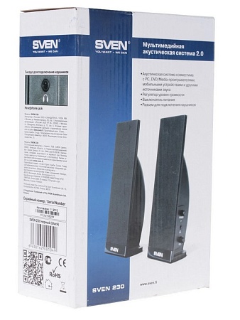 Колонки SVEN 230 (2x2W) Black