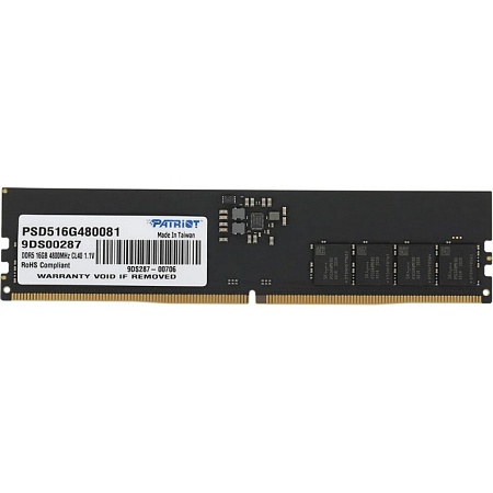 DIMM DDR5 16Gb 4800MHz Patriot PSD516G480081 Signature RTL PC5-38400 CL40 DIMM DDR5 16Gb 4800MHz Patriot PSD516G480081 Signature RTL PC5-38400 CL40
