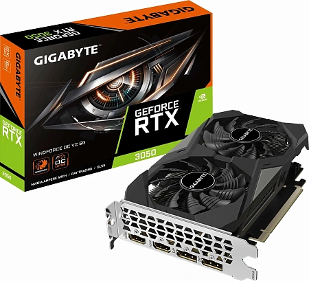 Видеоадаптер PCI-E 6144Mb RTX3050 GIGABYTE GV-N3050WF2OCV2-6GD Видеоадаптер PCI-E 6144Mb RTX3050 GIGABYTE GV-N3050WF2OCV2-6GD