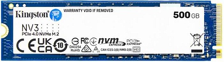 Накопитель SSD M.2 500Gb Kingston NV3 NVMe (PCIe4.0x4,3DTLC,R/W5000/3000Mb/s,TBW160) SNV3S/500G Накопитель SSD M.2 500Gb Kingston NV3 NVMe (PCIe4.0x4,3DTLC,R/W5000/3000Mb/s,TBW160) SNV3S/500G