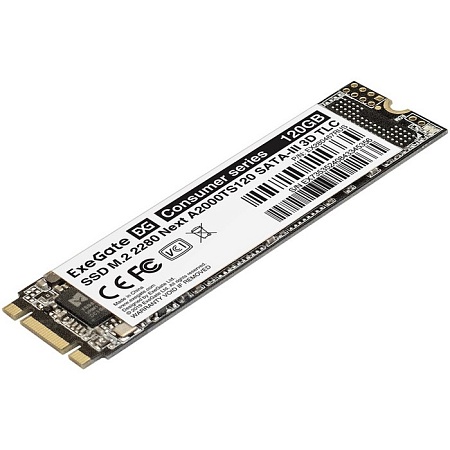 Накопитель SSD M.2 120GB ExeGate NextPro A2000TS120 (SATA-III,22x80mm,3D TLC) Накопитель SSD M.2 120GB ExeGate NextPro A2000TS120 (SATA-III,22x80mm,3D TLC)