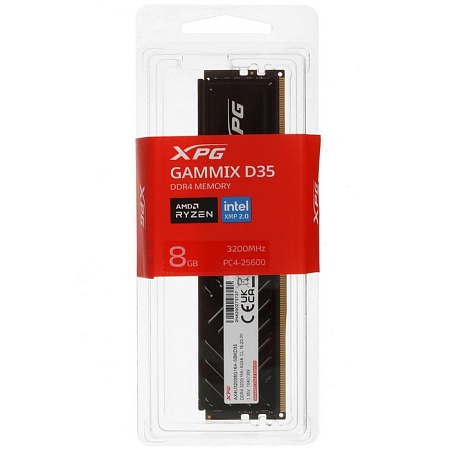 DIMM DDR4 8192Mb 8Gb 3200MHz ADATA XPG GAMMIX D35 Black, CL16,1.35V (AX4U32008G16A-SBKD35)