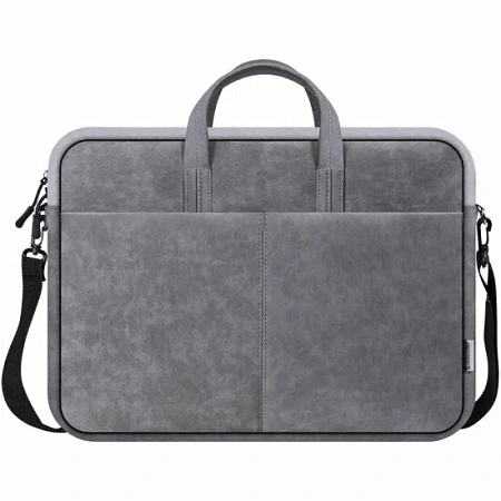 Сумка для ноутбука Defender Solid 15.6" PU кожа, серый, карман