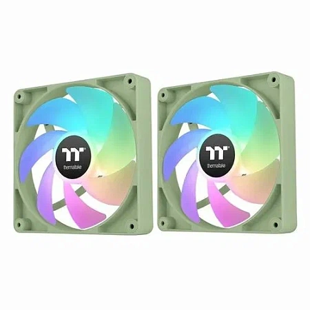 Вентиляторы Thermaltake CT120 Sync Matcha ARGB CL-F202-PL12MG-A 120х120x25 зеленый 4-pin (упак.:2шт)