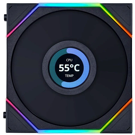 Вентилятор LIAN LI UNI Fan TL LCD 120 Reverse Black ARGB (120x125x28mm,1.6" LCD дисплей,PWM,ARGB,200 Вентилятор LIAN LI UNI Fan TL LCD 120 Reverse Black ARGB (120x125x28mm,1.6" LCD дисплей,PWM,ARGB,200