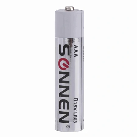 Батарейки КОМПЛЕКТ 4 шт, SONNEN Alkaline, AAA (LR03, 24А), алкалиновые, мизинчиковые, 451088 Батарейки КОМПЛЕКТ 4 шт, SONNEN Alkaline, AAA (LR03, 24А), алкалиновые, мизинчиковые, 451088