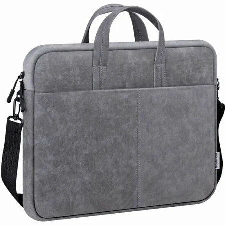 Сумка для ноутбука Defender Solid 15.6" PU кожа, серый, карман