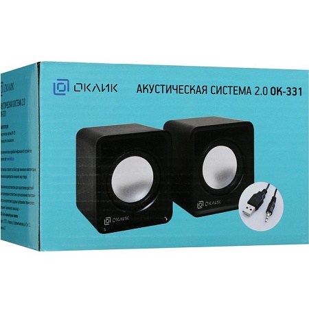 Колонки Oklick OK-331 2.0 черный 6Bт Колонки Oklick OK-331 2.0 черный 6Bт