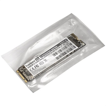 Накопитель SSD M.2 120GB ExeGate NextPro A2000TS120 (SATA-III,22x80mm,3D TLC) Накопитель SSD M.2 120GB ExeGate NextPro A2000TS120 (SATA-III,22x80mm,3D TLC)