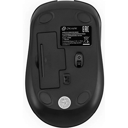 Мышь беспроводная OKlick 509MW black черный оптическая (1600dpi) USB для ноутбука (4but)