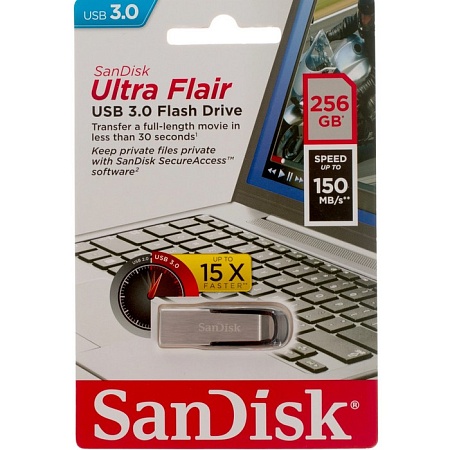 USB флеш-накопитель 256GB SanDisk CZ73 Ultra Flair, USB 3.0, Metal USB флеш-накопитель 256GB SanDisk CZ73 Ultra Flair, USB 3.0, Metal