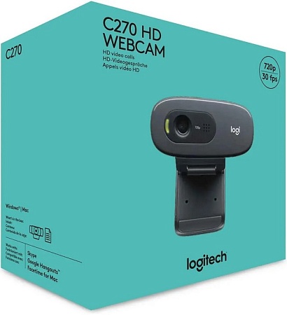 Веб-камера Logitech HD Webcam C270 черный (1 Мп, 1280x720, USB 2.0)
