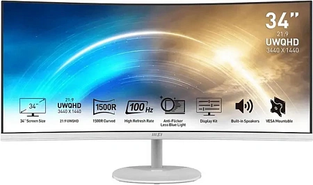 Монитор MSI 34" PRO MP341CQW 100Hz UWQHD (3440x1440) VA Curve1500R 1ms Монитор MSI 34" PRO MP341CQW 100Hz UWQHD (3440x1440) VA Curve1500R 1ms